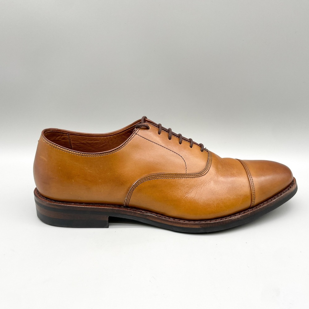 Allen Edmonds Mens 11.5 B Park Avenue Cap Toe Oxford Shoes Walnut Leather Preppy